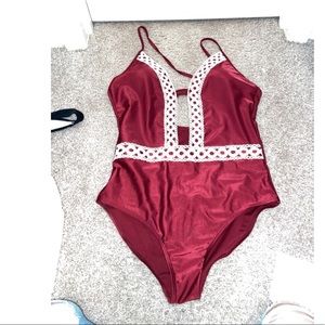 She in one piece bathing suit